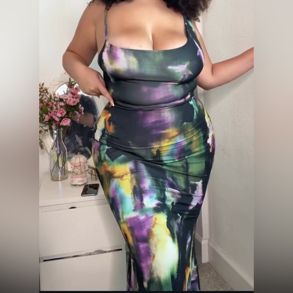 Club L London Phantasy  asymmetrical Elegant Multicolor Dress - Picture 1 of 5